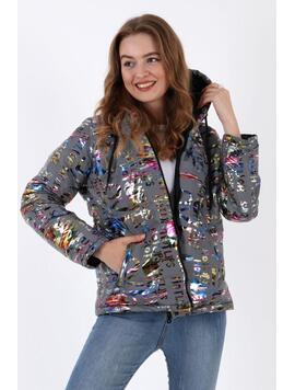 Geaca Dama JiaoTwo Gri Multicolor